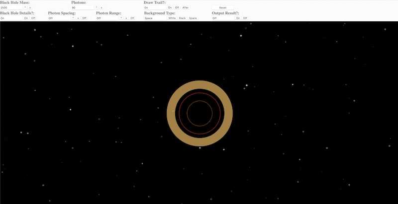 Light Trajectories Around a Black Hole