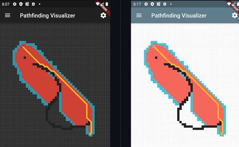 A* and other algorithms implementation in Flutter using dart