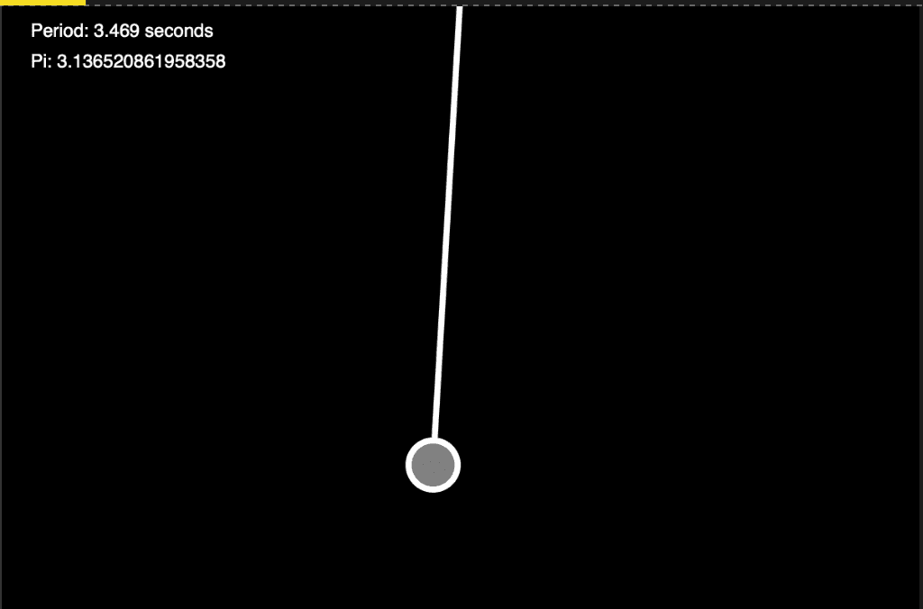 Calculating PI based on pendulum period